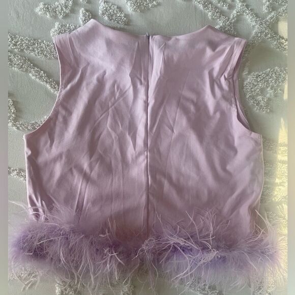 Pastel Purple Cropped Flurry Bottom Tank Top - Picture 2 of 3